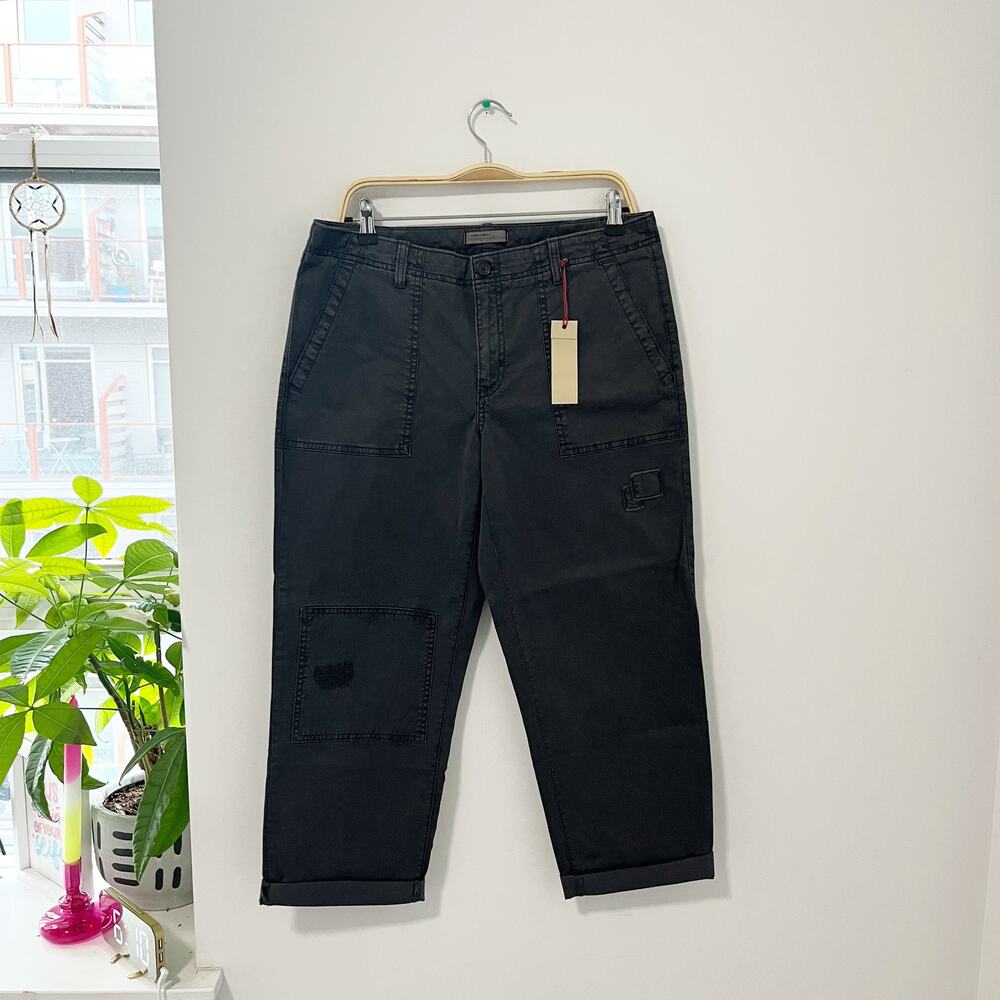 NEW Banana Republic Heritage Black Crop Utility Wide Leg Pants Size 8